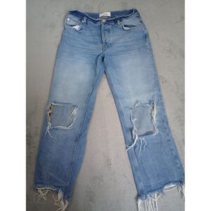 Free People We the Free Maggie Straight Jean Light Stone Sz 26 Button‎ Fly